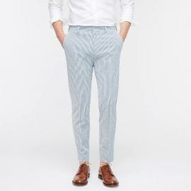 Ludlow Slim-fit unstructured pant in stretch seersucker at J. Crew